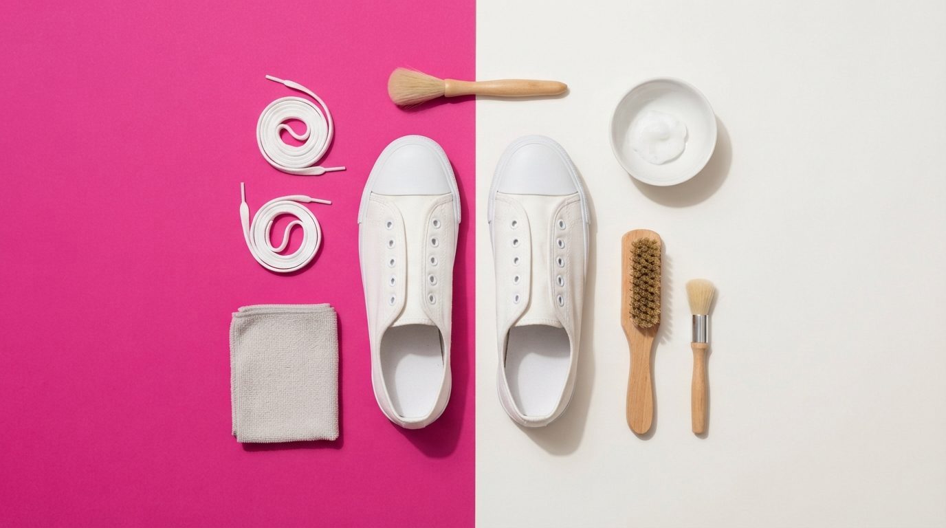 Illustrationsbillede: Hvordan bliver sneakers hvide igen? Trin for trin
